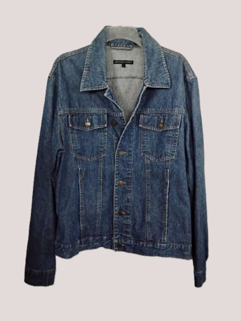 L - Geoffrey Beene - Jean denim Trucker jacket - Vintage ~ Men's